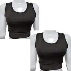 Kit com 2 Tops Academia, Nadador, Top Suplex, Tamanho P/M/G/GG, Preto e Mescla, Top sem bojo