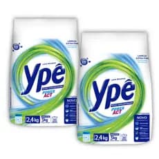 Ypê Lava Roupas Sabão em Pó Ypê Power Act Sachê 2,4kg Extreme Fresh