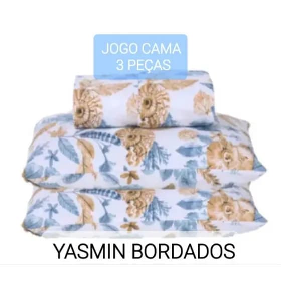 Jogo De Lençol Cama Casal  Percal 100% algodão 180 fios 3 Peças Estampado Com Elástico e Fronhas