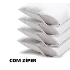 Kit 10 Capa de Travesseiro 50x70 Atacado Fronha Com Zíper Tecido Micropercal 400 Fios Branco Atacado