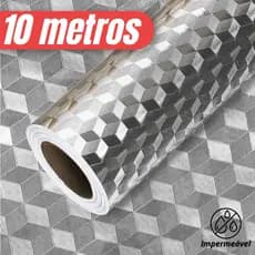 Papel Aluminio 3m 5m 10m Metros Adesivo Metalizado Ultra Resistente Cozinha Banheiro Sala Quarto