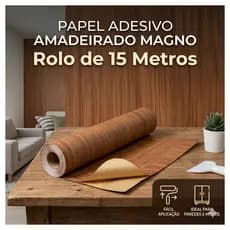 Papel de Parede 5m 10m 15m Adesivo Madeira Magnon Resistente a Agua Fácil de Aplicar Sala Cozinha