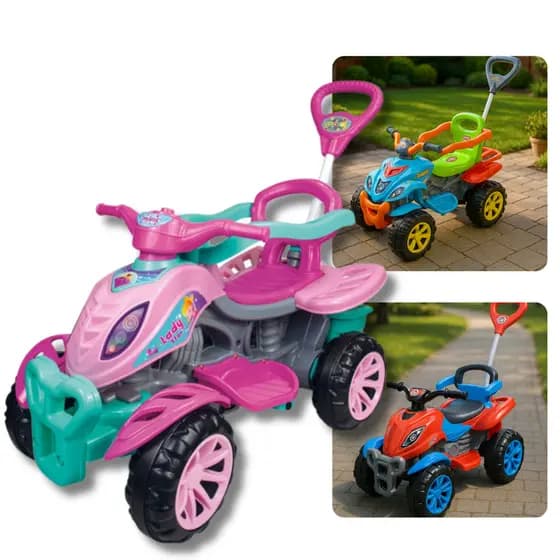 Quadriciclo Infantil Carrinho De Passeio Infantil Moto Menina Menino Com Pedal Empurrador Carrinho Andador