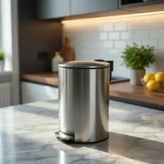 Lixeira Inox 12l Pedal Compacta Higiênica Banheiro Cozinha