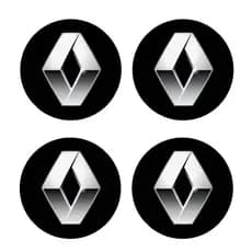 Kit Com 4 Emblema Resinado Calota Renault Prata Adesivo 48mm