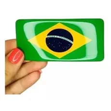 Adesivo Resinado Bandeira Brasil 5x8cm Carro Moto Notebook