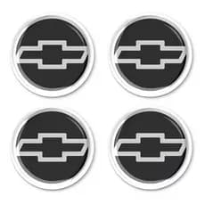 Kit Adesivo Para Calota ou Roda Resinado 4 peças - GM Prata 51mm