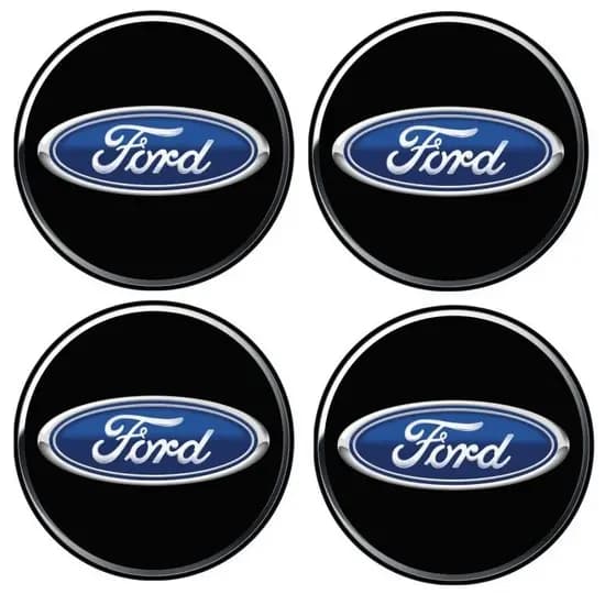 4 Emblema Resinado Calota Ford Logo Azul Adesivo 48mm
