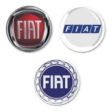 Jogo Emblema Adesivo Resinado Para Roda Calota de Carro FIAT 48mm