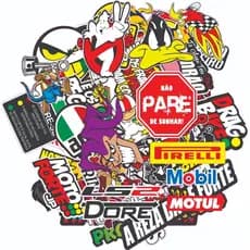 Super Kit 10 Cartelas Adesivos Para Caminhão Carro Moto Bike