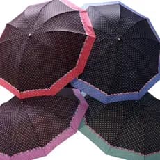 Sombrinha Guarda-Chuva Contra Vento Estampada Bolinha Com Barrado Bolinha 10 Varetas Grandes