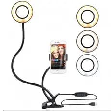 Suporte Celular De Mesa Luminária Ring Light Led Selfie Flexivel -PEQUENO