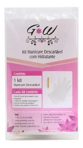 50 Kit Manicure E 50 Kit Pedicure Descartável C/ Hidratante