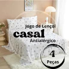 Jogo de Lençol Casal 4 Peças Microfibra Estampado.