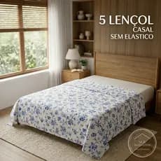 Kit 5 Lençol Casal Sem Elástico Avulso de Cima Cobrir Virol Toque Macio Suave Conforto Hotel