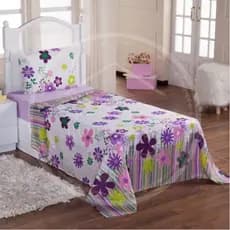 Jogo Lençol Cama Solteiro 3 Peças Com Elástico Fronha Estampado Toque Macio Suave
