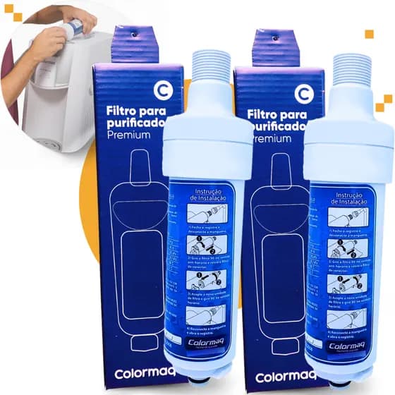 Kit 2 Refil Filtro Do Purificador Colormaq Premium Original de Agua Girou Trocou