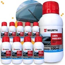Kit Limpa Para Brisa Wurth 100ml Fluido Liquido Limpeza Parabrisa Automotivo Carro Limpador