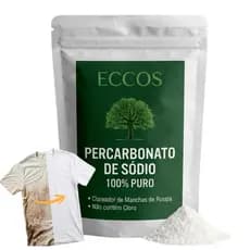 Percarbonato De Sódio 1kg 2kg Eccos Clareador 100% Puro Fino Tira Manchas Roupa Colorida Branca