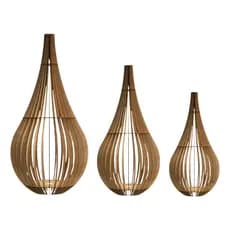 Luminária Abajur De Chão Capadócia Mdf Kit Com 3 - 90cm 75cm E 60cm