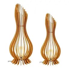 Luminária De Chão Ana Maria Mdf Kit Com 2 - 90cm E 60cm Cúpula Mdf Cru Estrutura Mdf Cru