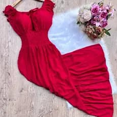 Vestido Longo Malu Viscolinho Pipoca- Vermelho