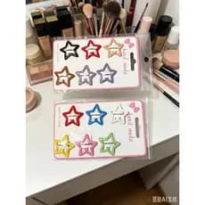 kit6-12-18 Presilha de cabelo estrela de cinco pontas colorida de dopamina, cabelo quebrado, infantil,