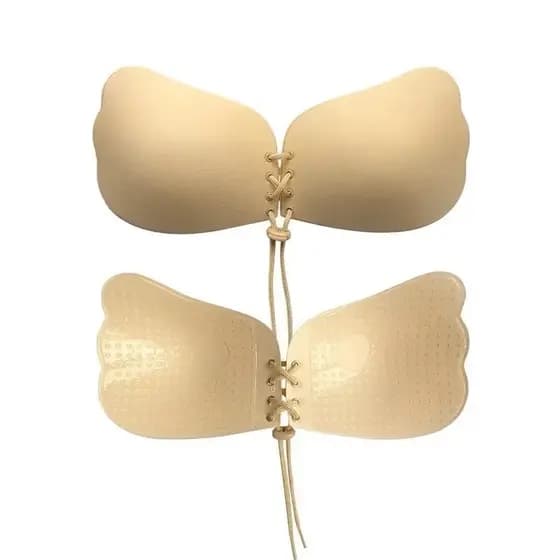 Sutiã Adesivo Invisível Push Up Levanta Seios Silicone Sem Alça Reutilizável Cordão Redondo para Conforto e Suporte