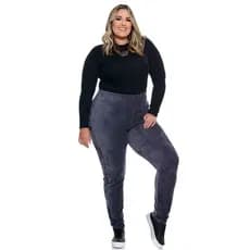 Calça Veludo Skinny Plus Size linda calça Veludo Molhado alta Lycra e elastano