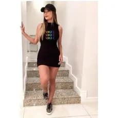 Vestido da Vogue Canelado Gola Alta Tubinho Modinha Feminina blogueira