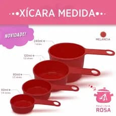 Xicara medida ou medidor na cor melancia para a sua cozinha