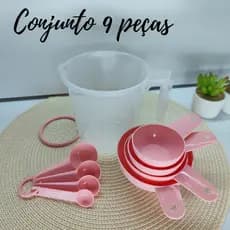 Conjunto Medidores Jarra de 1 L, xicaras e colheres medidas com tamanhos diferentes