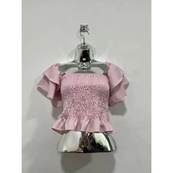 Cropped Lastex Feminino Ciganinha Manga Longa Blusa Feminina Croped Diversas Cores Tomara Que Caia