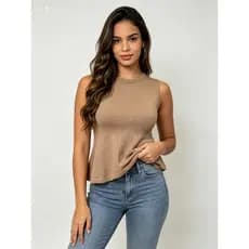 Blusa Sem Mangas Modelo Godê