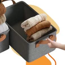 Kit 4 Caixas Organizadora Alça Dobrável com Proteção Anti-mofo Organizador de Guarda Roupa Closet Camisetas Roupa Íntima