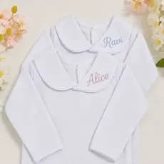 Body de bebe personalizado com nome bordado algodão menino menina manga longa