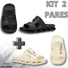 kIT 2 Chinelo Masculino Adulto e Juvenil Ortopédico Slide Nuvem Casual Confortável
