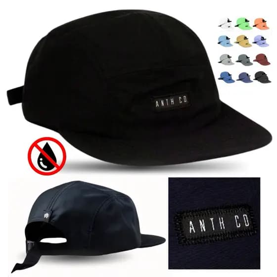 Boné Five 5 Panel  Impermeável: Water Anth Co Original Streetwear Combina Esportes corrida anti suor
