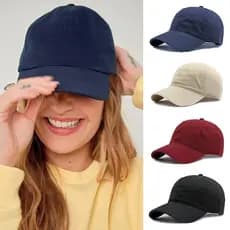 Boné Feminino Algodão Sarja Lavado Liso AbaCurva Tecido sensorial Unisex Bordar Personalizar Estampa
