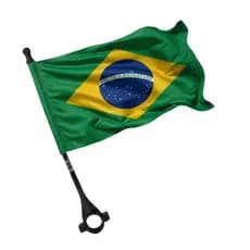 Kit 2 Bandeiras Do Brasil Para Moto Com Haste Suporte Guidão Reforçada Copa