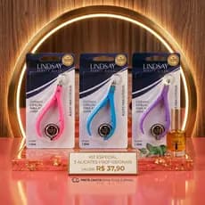 Kit 3 Alicates de Unha Manicure Pedicure