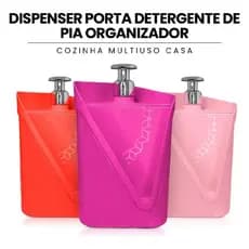 Dispenser De Pia  Suporte Organizador Porta Detergente Bucha