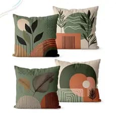 Kit 4 Capas De Almofadas Decorativas 45x45  Com Zíper Moderna Estampada Sofá e Quarto Com varias estampas de luxo
