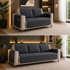 Capa protetora para Sofá 2 e 3 Lugares Tecido Matelado Impermeável Varias Cores Disponiveis com Porta Controle Moderno