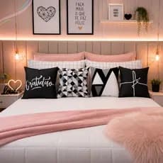 Kit 04 Almofadas 45x45cm Quarto Menina Estampas Super Fofas e Bonitas Modernas de Luxo