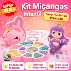 Kit Miçangas Infantil Fazer Pulseiras Princesa Sereia Golfinho Brinquedo Criativo Menina
