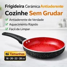 Frigideira Antiaderente 28cm Cerâmica Fratelli Max Chef Alumínio Vermelha Azul Não Gruda
