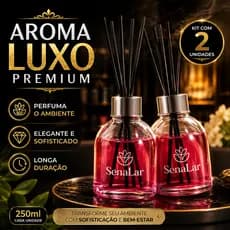 Difusor de Aromas Luxo 250ml com Varetas Elegante Perfume Premium Vanillha Bamboo Lavanda Breeze