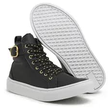 Bota Feminina Botinha Fitness Tênis Cano Alto Com Fivela