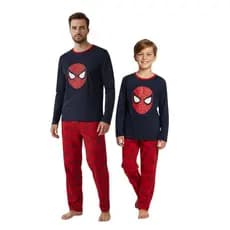 Kit 2 Pijamas de Frio Pai e Filho Inverno Manga Longa e Calça Comprida Personagens Dias dos Pais Oferta